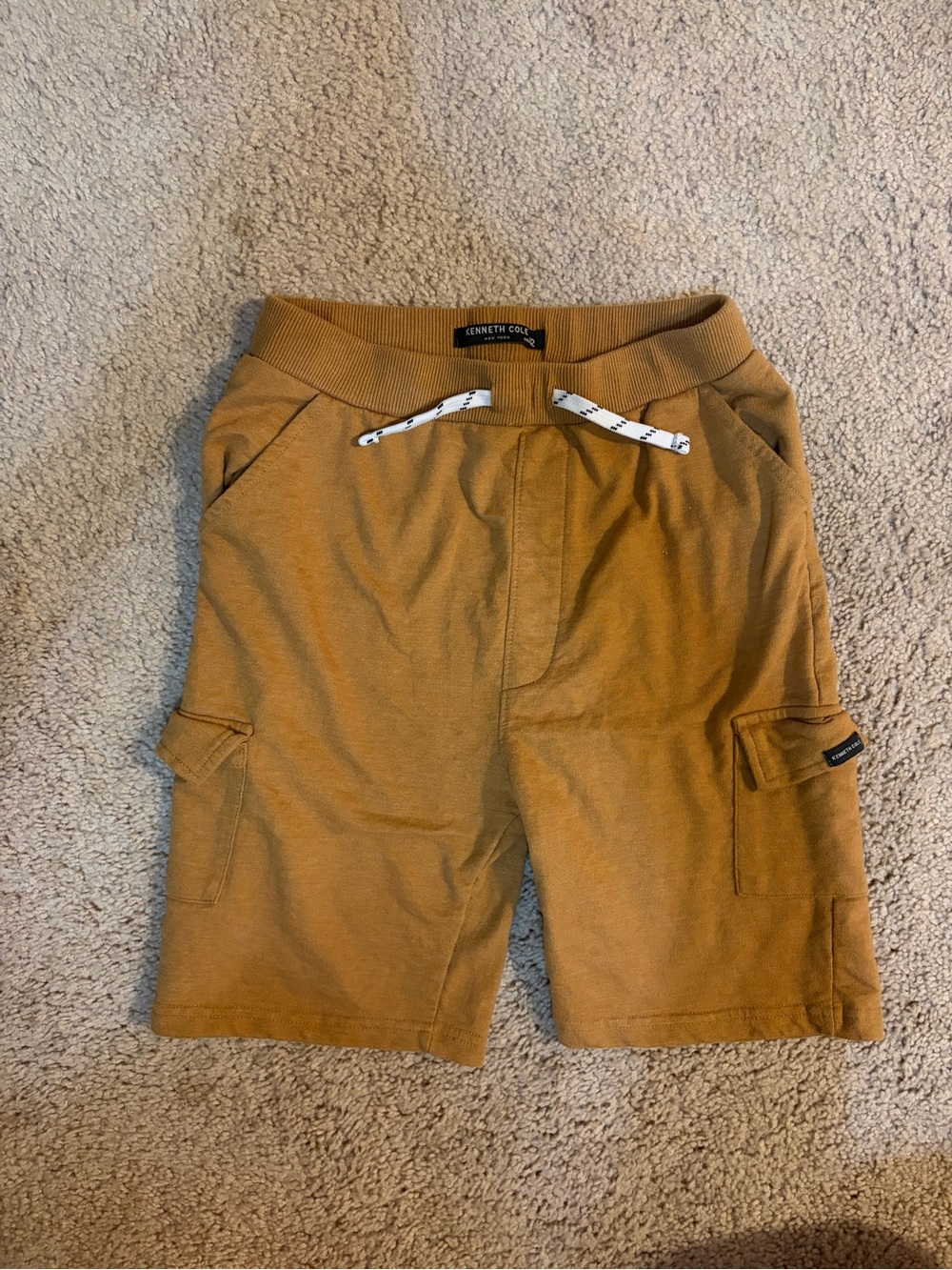 Kenneth Cole Boys Cargo Drawstring Shorts - Mustard